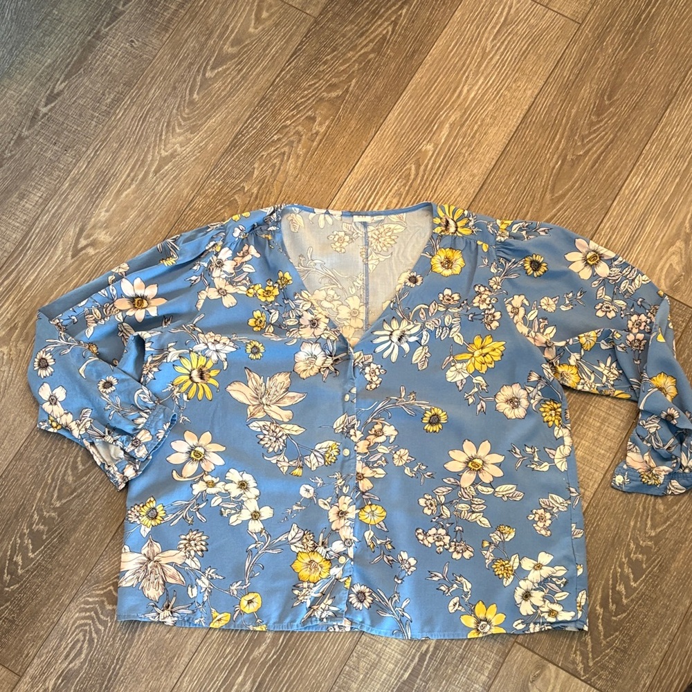 GAP Blue Floral Women's Blouse